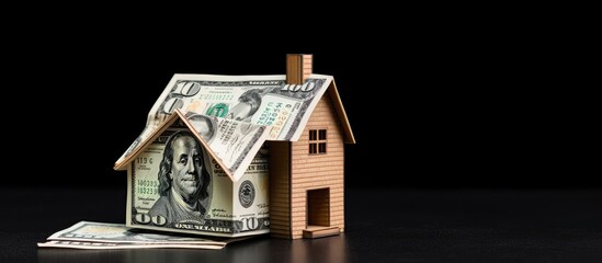 A house made out of money sitting on top of a table created with Generative AI technology