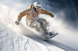 snowboarder in the snow generative AI
