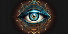 Galactic All-seeing Eye Logo In 8k Super Detail - Generative AI