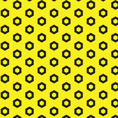 Wall Mural - abstract monochrome geometric black polygon pattern art with yellow bg.