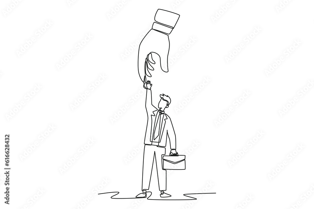 Continuous one line drawing Recruitment Process concept. Single line ...
