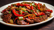 Chinesisch inspirierte Küche: Gebrutzelte Rinderlende mit Paprika und Zwiebeln