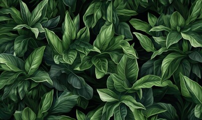   a close up of a green plant with leaves on it.  generative ai