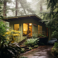 Poster - house in the woods in forest