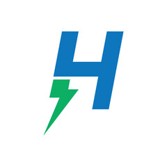 Sticker - H initial letter lightning