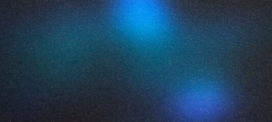 Abstract blue colors gradient wave on black background, blurry lights on dark noise texture, copy space