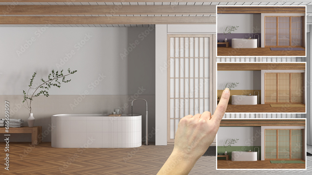 Ilustración de Stock Architect designer concept, hand showing minimal ...