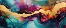 A Captivating Abstract Background Featuring Intricate Layers Of Alcohol Ink In Rich Jewel Tones, Creating A Visually Striking And Luxurious Aesthetic. Generative AI. 