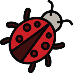 Sticker - Ladybird zoo icon. Outline Ladybird zoo vector icon for web design isolated on white background color flat