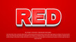 Editable text effect red 3d style