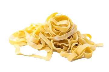 Tagliatelle pasta isolated on transparent background. Generative AI.