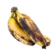Rotten banana isolated on transparent background. Generative AI.