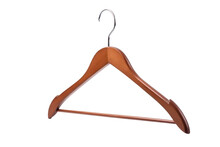 Wooden Hanger Isolated On Transparent Background. Generative AI.