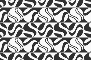 Wall Mural - Abstract seamless pattern. Geometric black and white wallpaper.