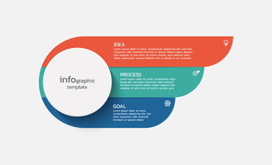 Wall Mural - Vector business infographic background design template with 3 steps