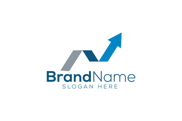 Letter N arrow Blue logo design vector template