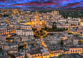 Canvas Print - Architecture of Modica in Val di Noto, southern Sicily, Italy