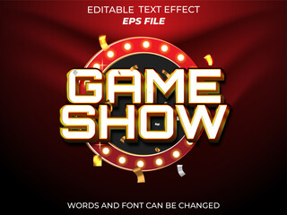 Wall Mural - game show text effect, font editable, typography, 3d text. vector template