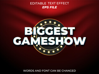 Wall Mural - game show text effect, font editable, typography, 3d text. vector template