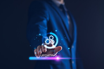 Wall Mural - operating system upgrade concept, installation app and software update process, modernize user equip