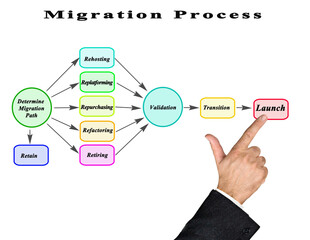 Wall Mural -  Process of Migration to Computing Cloud