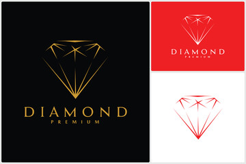Abstract Luxury Template with Gold Diamond Outlined Shape