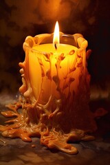 Canvas Print - candle flames casting a warm glow, created with generative ai