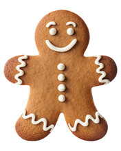 Gingerbread Man Isolated On Transparent Or White Background, Png