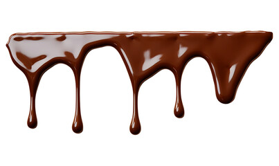pouring chocolate dripping isolated on transparent or white background, png