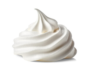 Whipped cream isolated on transparent or white background, png