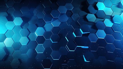 Wall Mural - a blue polygon technology background, generated by ai