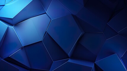 Wall Mural - a blue polygon technology background, generated by ai