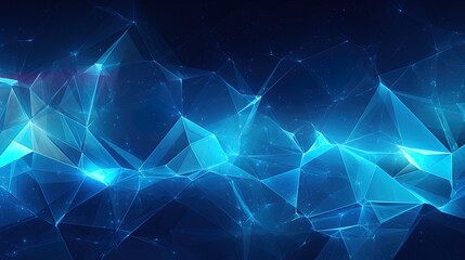 Wall Mural - a blue polygon technology background, generated by ai