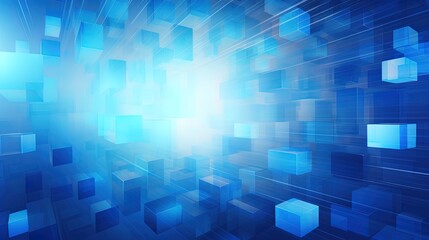 Wall Mural - a blue polygon technology background, generated by ai