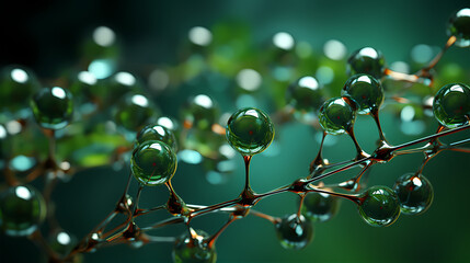 Wall Mural - green hydrogen h2 gas molecule. production of green hydrogen energy powered by renewable electricity