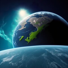 Earth planet in space alternative. AI generated