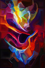 Wall Mural - Layers of Colored Canvas