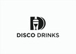 letter d with bartender logo design vector silhouette illustration