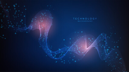 Hi-tech digital technology futuristic circuit digital. Abstract futuristic curve digital line design.Modern futuristic design.Digital landscape pattern technology.Vector illustration.