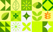 Abstract geometric plant pattern. Natural leaf plant minimal simple shape, agriculture concept.