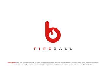 Wall Mural - logo letter b fireball red