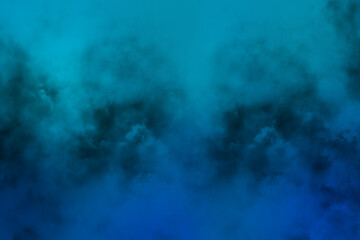 Wall Mural - Abstract Light blue smoke in dark background. Texture and desktop picture