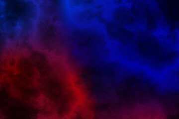 Wall Mural - Blue and red smoke in dark background. Texture and desktop picture