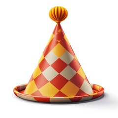 Wall Mural - Clown hat isolated on white, ai generated