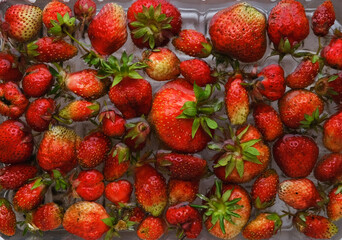 Poster - strawberries in a market