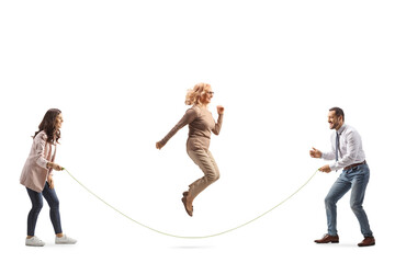 Sticker - Group of adults playing skipping rope