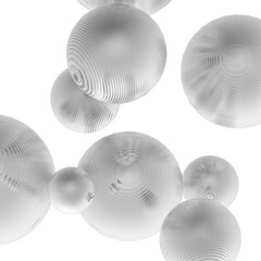 Wall Mural - Abstract 3d metal steel ball, white and gray gradient color isolated background.