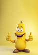 © s1llu - Banana giving thumbs up. Empty copy space for text. Generative AI.