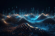 Digital Tech Wave Background - Generative AI