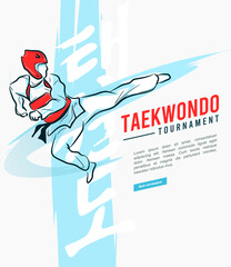 Great simple taekwondo background design for any media	